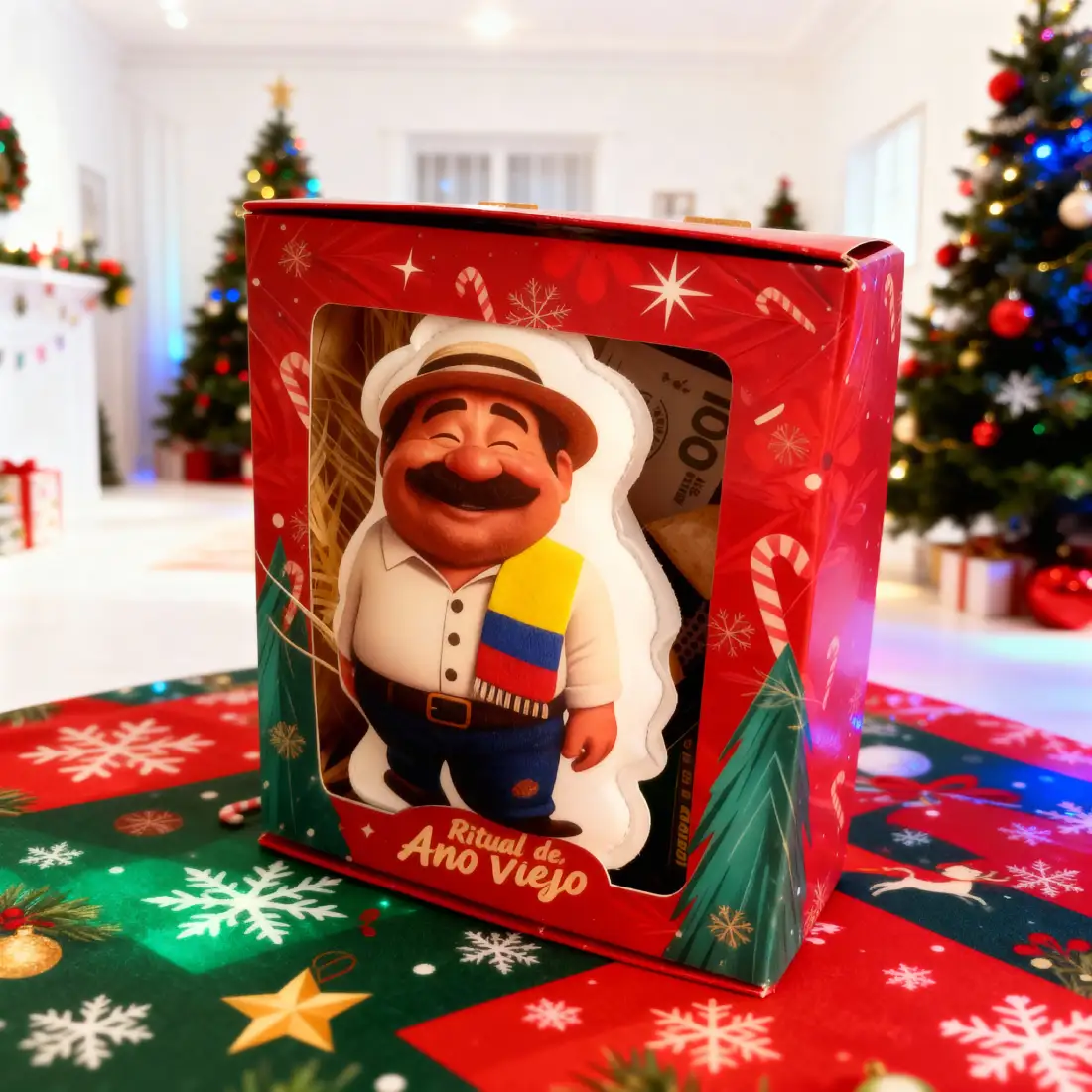 muñeco de año viejo en Caja