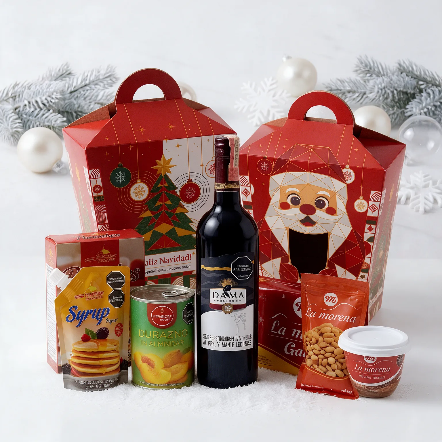 ancheta-navidena-farol-de-velitas-caja-con-manija-y-vino-tinto